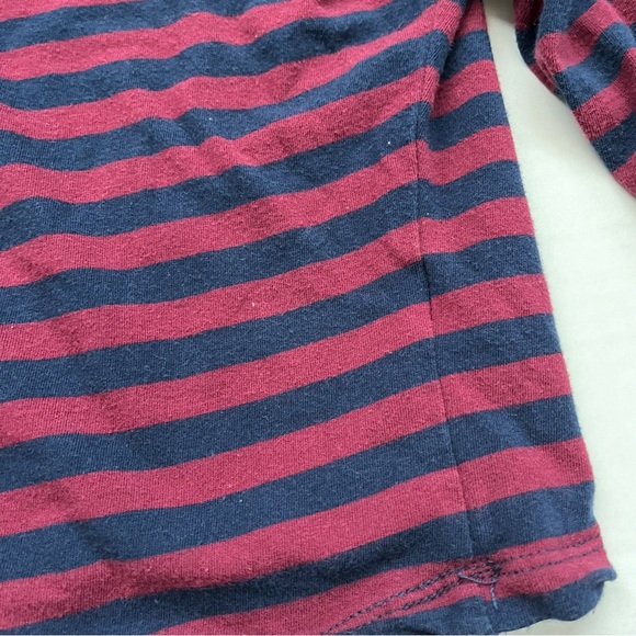 🎉6/$26🎉 AMBIANCE APPAREL Red and Navy Striped Long Sleeve Crop Top - Picture 3 of 4